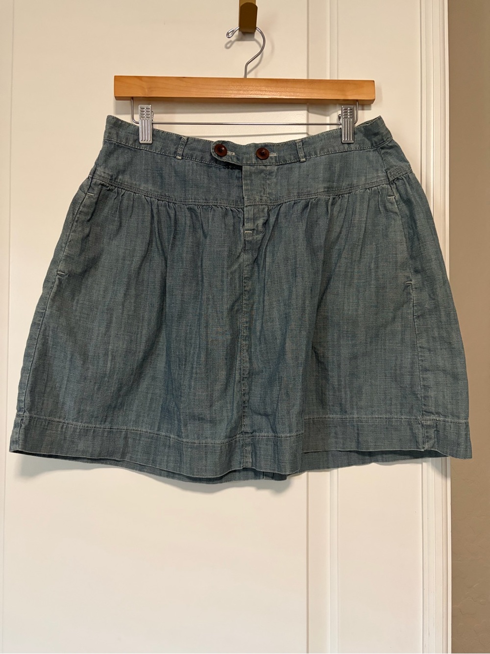 Trending 💙🌀 Vintage GAP Blue Denim A-Line Full Mini Skirt🌀💙
